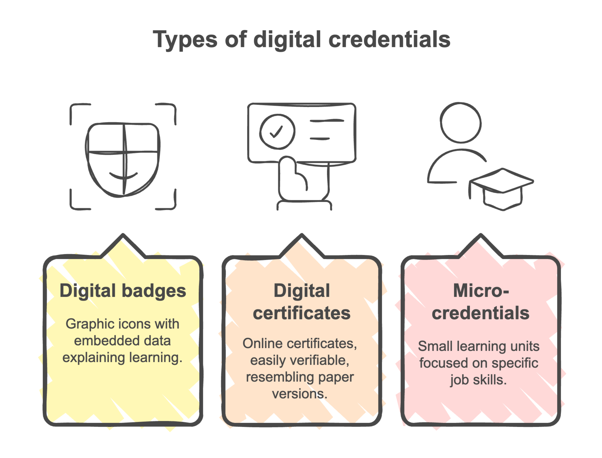 Different types of digital credentials