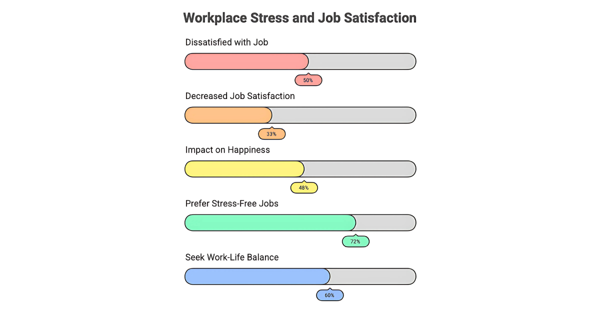 Statistical representation of Workplace Stress and Job Satisfaction